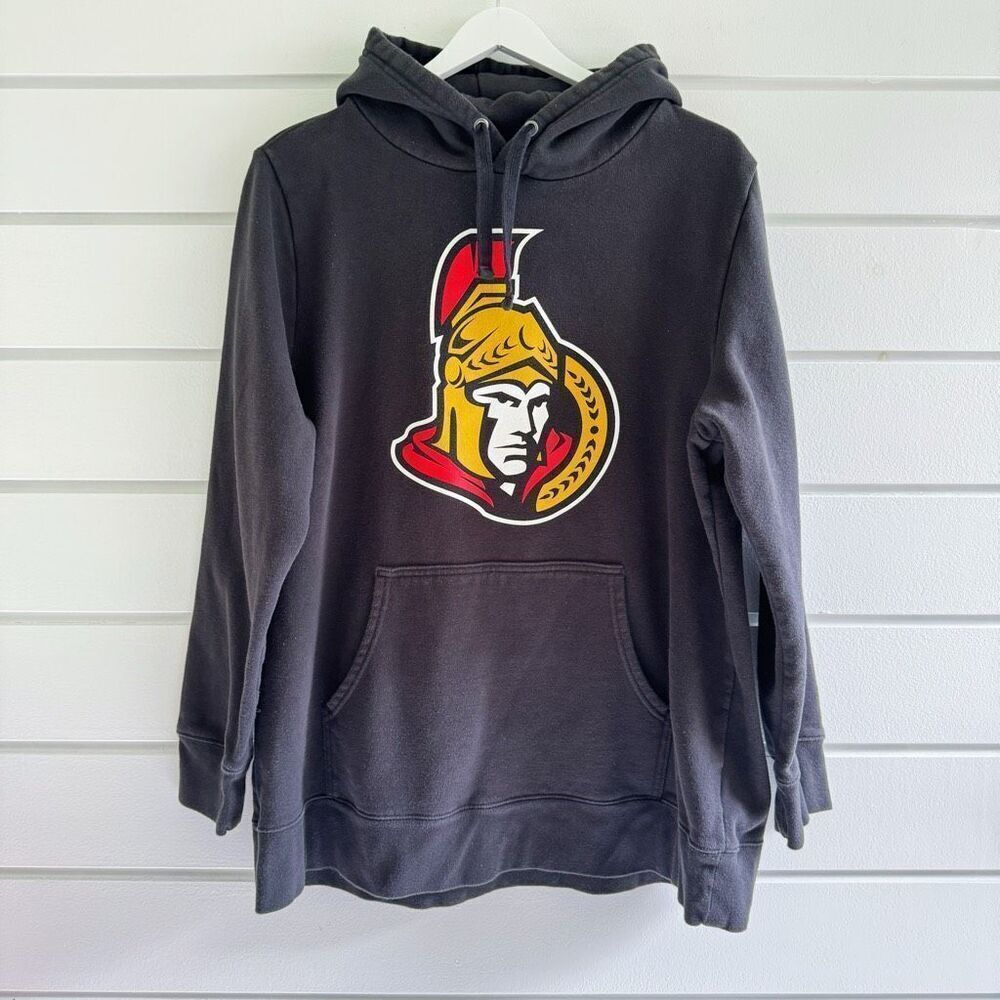 Fanatics Men's Black NHL Ottawa Senators Fitted Primary Logo Pullover Hoodie 2XL